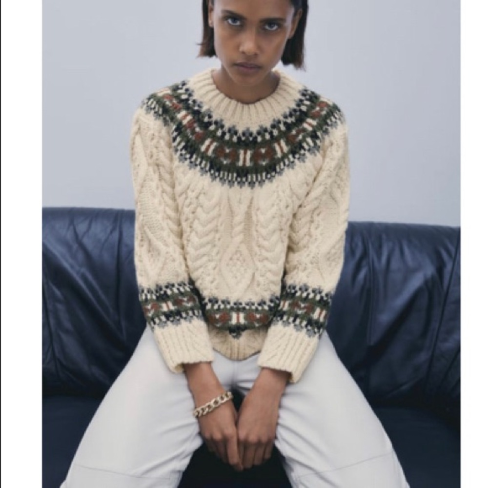 Zara Jacguard Sweater 5755/104 , size M